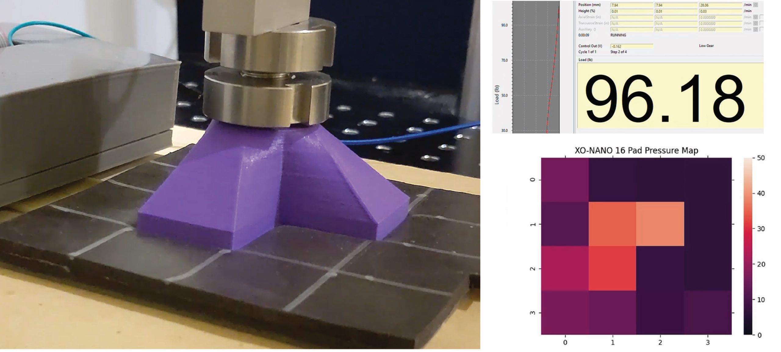 Pressure being applied to a sheet of XO-NANO Smartfoam.