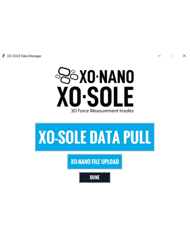 Screenshot of the XO-SOLE Data Manager web application.