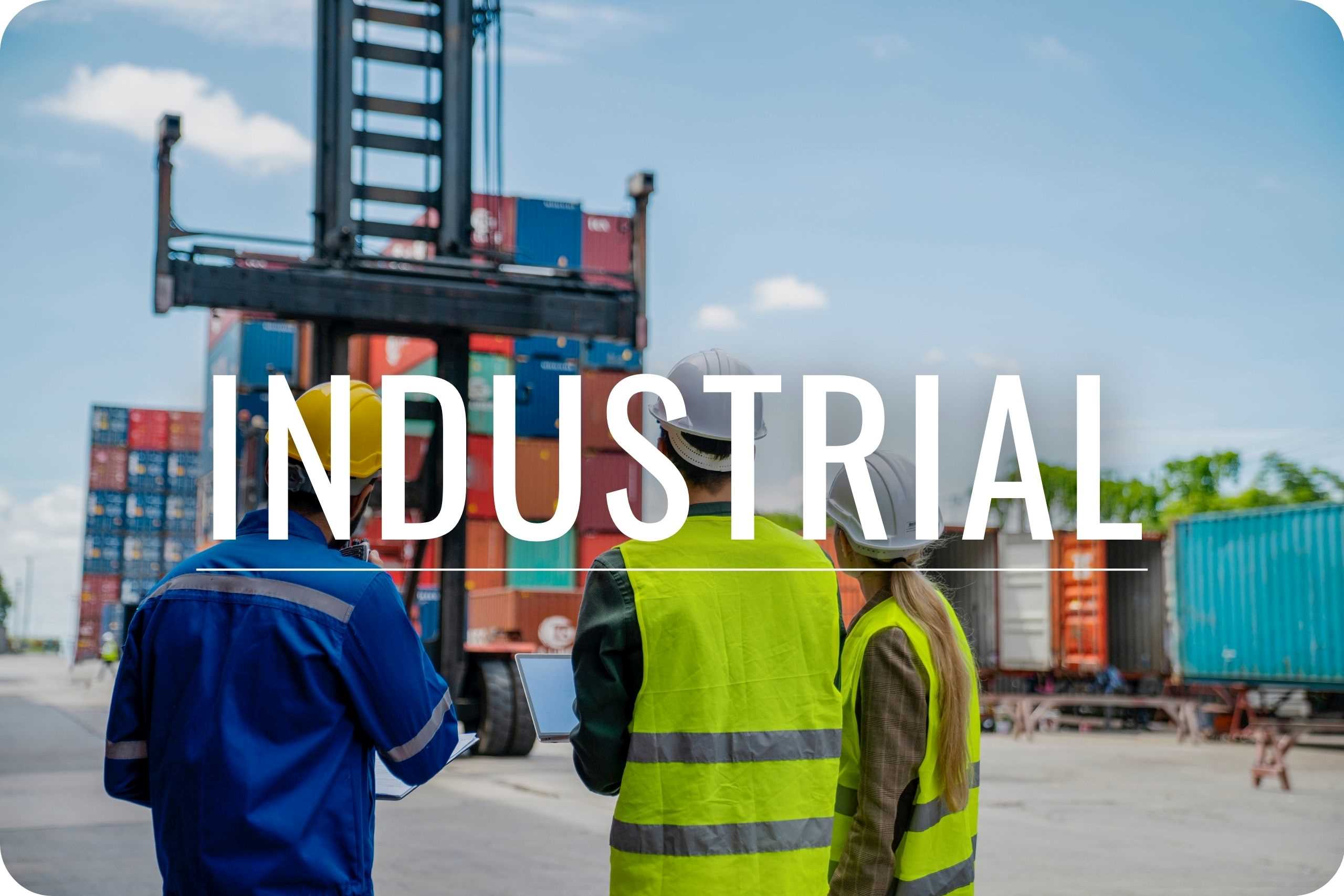 Industrial A group of dock workers receiving shipments.