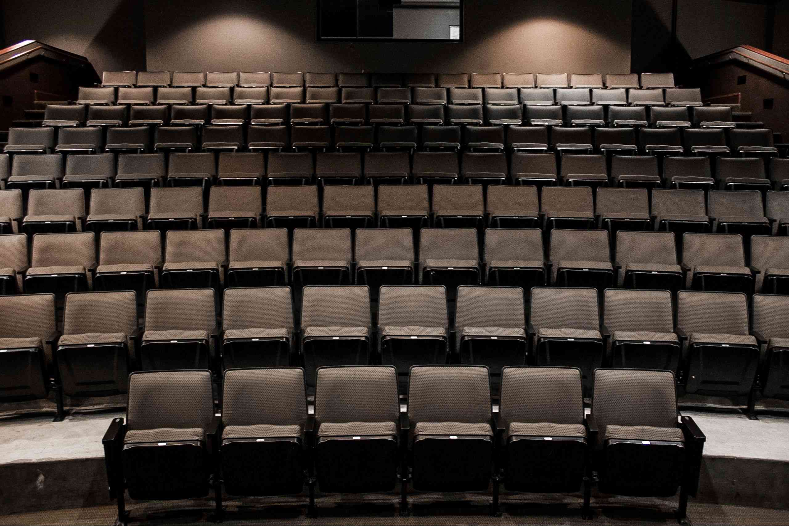 Theater Seating Rows of seats in a small theater.